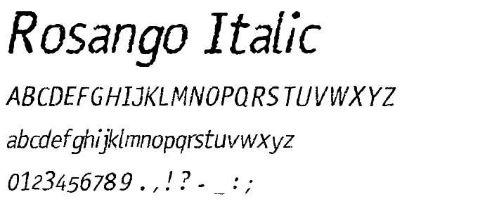 Rosango Italic font